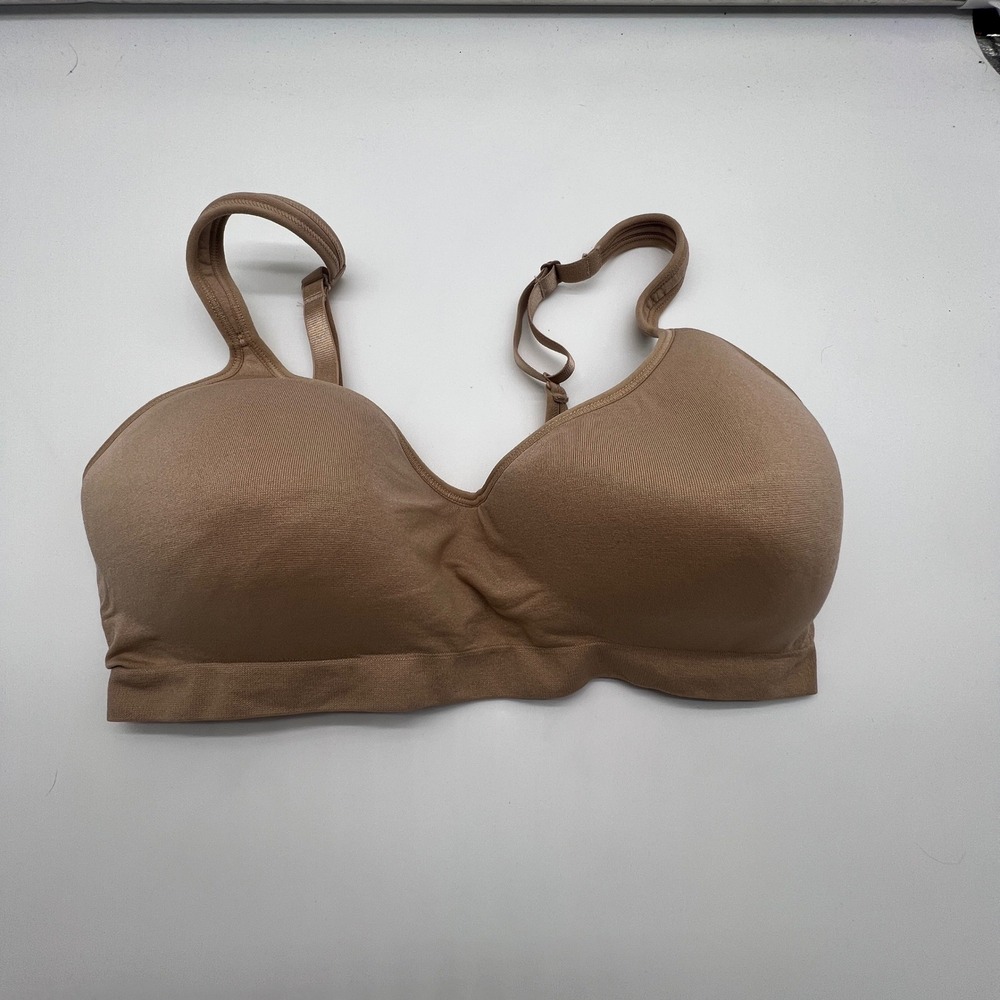 Carole Hochman Tan Seamless Wireless Comfort Bra Large Adjustable Straps